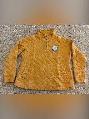 Green Bay Packers Lambeau Field Quilted Mustard Quilted Pullover Quarter Snap, L